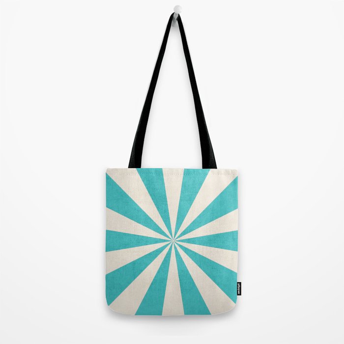 aqua starburst Tote Bag Gallery Image 2