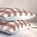 Gingham Check Pattern in Mocha Brown and Cream Pillow Sham Gallery Image 3