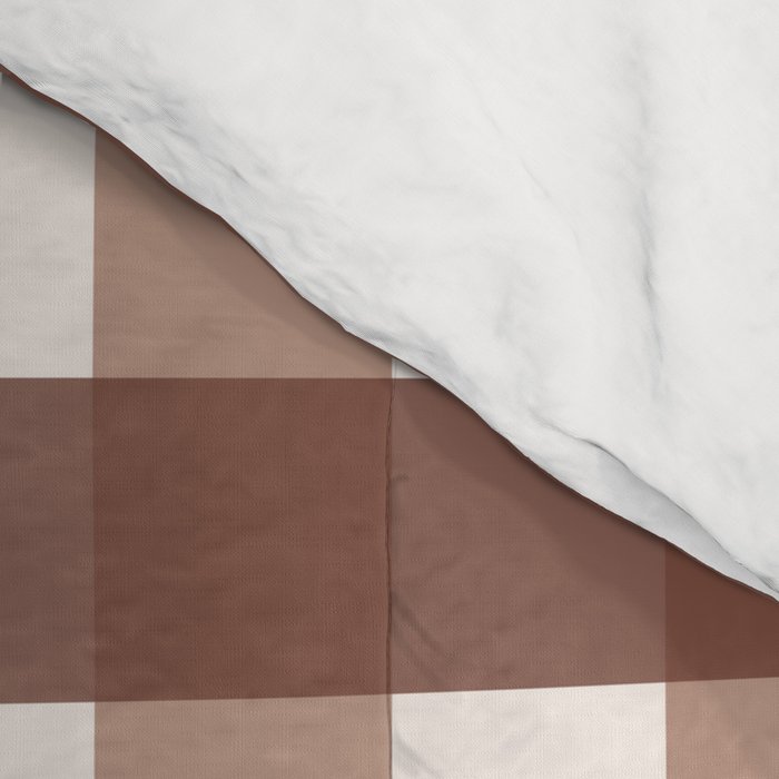 Gingham Check Pattern in Mocha Brown and Cream Comforter Gallery Image 4