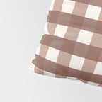 Gingham Check Pattern in Mocha Brown and Cream Pillow Sham Gallery Image 4