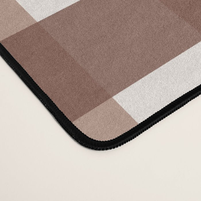 Gingham Check Pattern in Mocha Brown and Cream Desk Mat Gallery Image 4