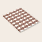 Gingham Check Pattern in Mocha Brown and Cream Notebook Gallery Image 2