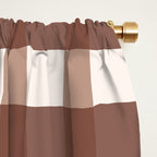 Gingham Check Pattern in Mocha Brown and Cream Window Curtain Gallery Image 2