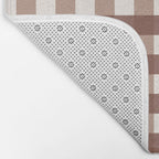 Gingham Check Pattern in Mocha Brown and Cream Bath Mat Gallery Image 2