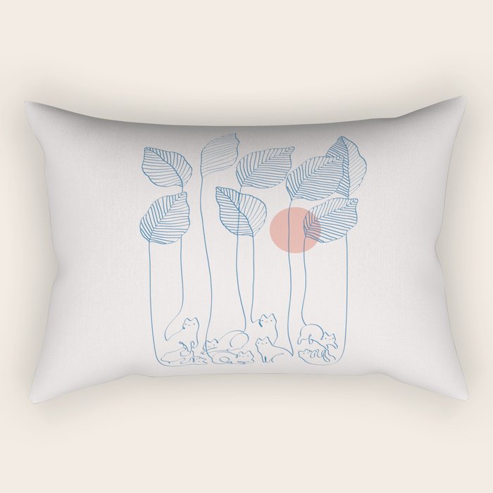Cat and Plant 40 Rectangular Pillow Gallery Image 1