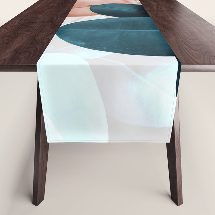 Blush & Blue Leaves Table Runner Gallery Image 1