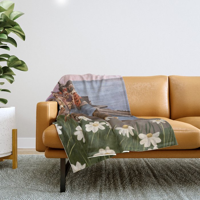 Whiskers in the Wildflowers Throw Blanket Gallery Image 1