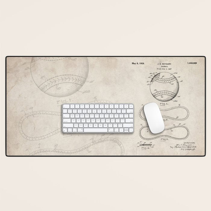 Baseball Patent - Softball Art - Antique Desk Mat Gallery Image 1