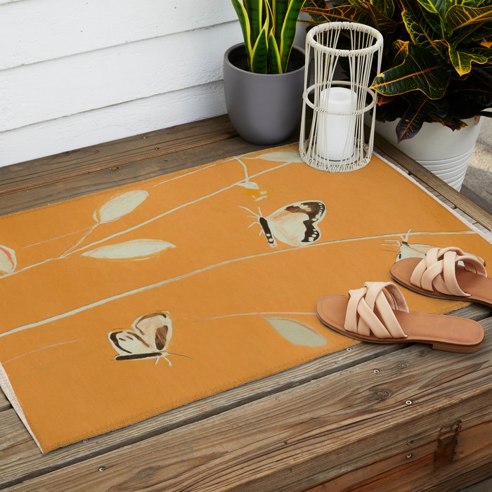 Butterflies 3 Outdoor Rug Gallery Image 2