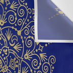 Moroccan Mandala - Gold Ink on Navy Wall Tapestry Gallery Image 3
