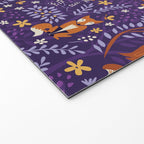 Foxes Playing in a Purple Forest Welcome Mat Gallery Image 2