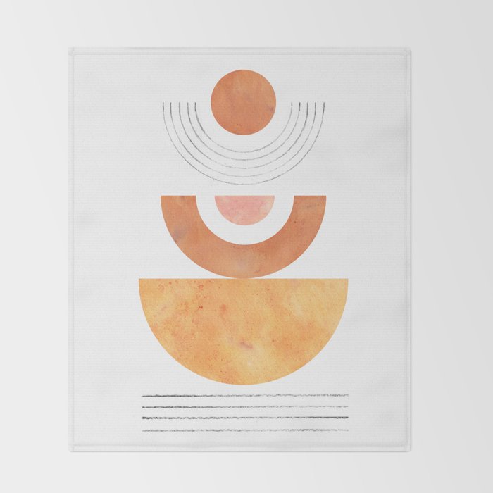 Mid century modern geometric shapes Throw Blanket Gallery Image 2