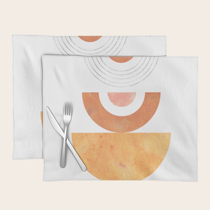 Mid century modern geometric shapes Placemat Gallery Image 1