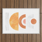 Mid century modern geometric shapes Outdoor Rug Gallery Image 1