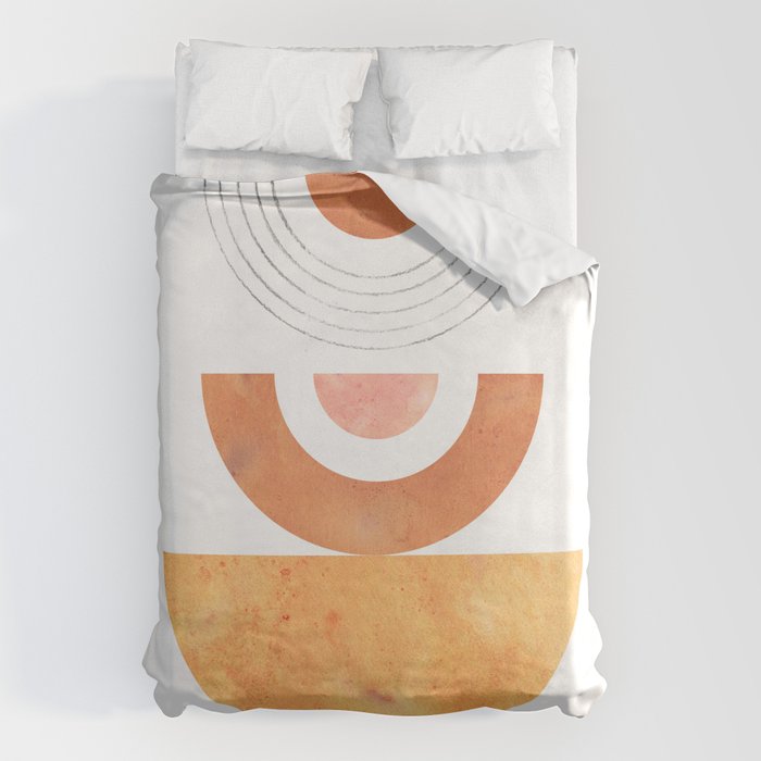 Mid century modern geometric shapes Duvet Cover Gallery Image 1