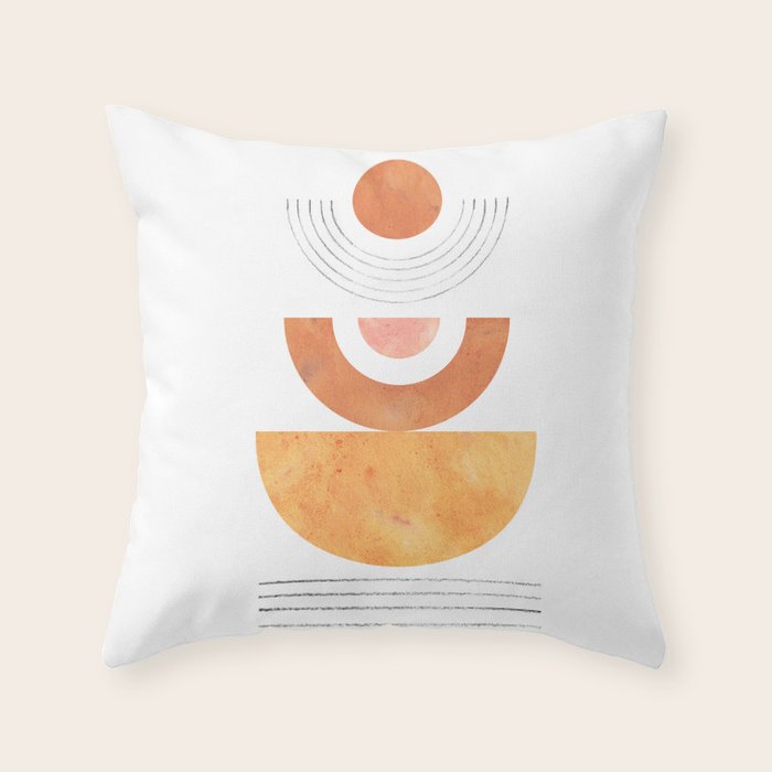 Mid century modern geometric shapes Throw Pillow Gallery Image 1