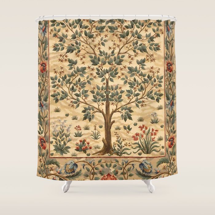 William Morris "Tree of life" 3. Shower Curtain Gallery Image 1