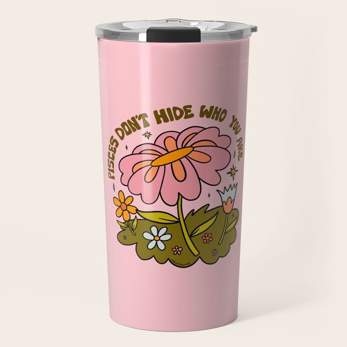 Pisces Flower Travel Mug Gallery Image 1