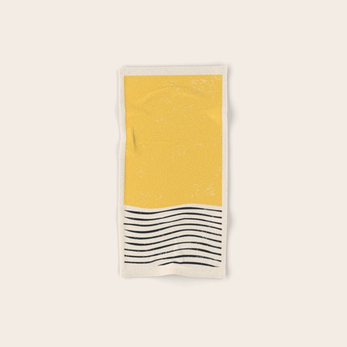Yellow Sunset Mid Century Modern Minimalist Rothko Inspired Color Field With Lines Geometric Style Bath Towel Gallery Image 1