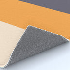 Mid Century Modern Minimalist Color Block Pattern Yellow Grey Green Rug Gallery Image 4
