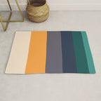 Mid Century Modern Minimalist Color Block Pattern Yellow Grey Green Rug Gallery Image 1