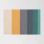 Mid Century Modern Minimalist Color Block Pattern Yellow Grey Green Rug Gallery Image 2