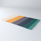 Mid Century Modern Minimalist Color Block Pattern Yellow Grey Green Rug Gallery Image 3
