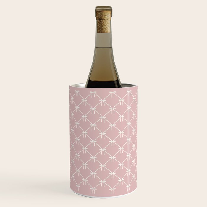Bows & Ribbons Pattern LVII Pastel Pink Wine Chiller Gallery Image 1