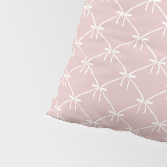 Bows & Ribbons Pattern LVII Pastel Pink Pillow Sham Gallery Image 4