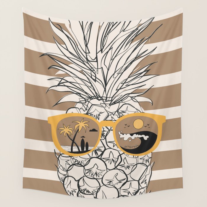 Pineapple Dreams 4 Wall Tapestry Gallery Image 4