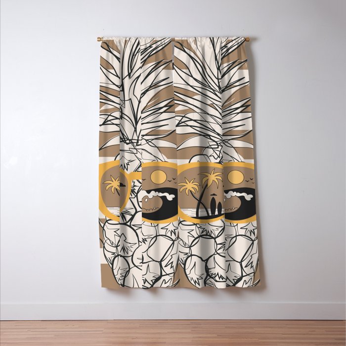 Pineapple Dreams 4 Window Curtain Gallery Image 3