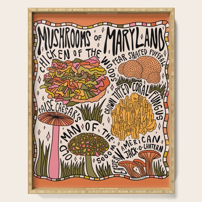 Mushrooms of Maryland Serving Tray Gallery Image 1