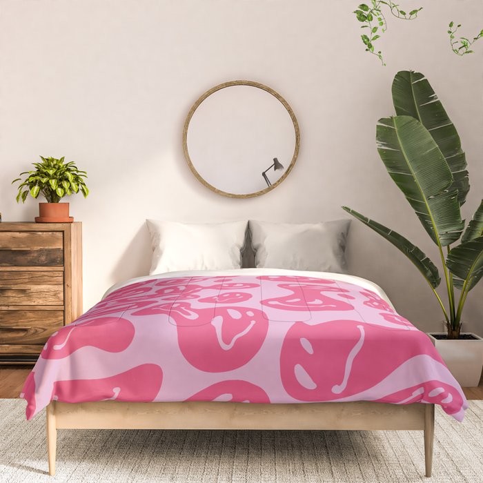 Pink Dripping Smiley Comforter Gallery Image 3