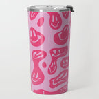 Pink Dripping Smiley Travel Mug Gallery Image 2