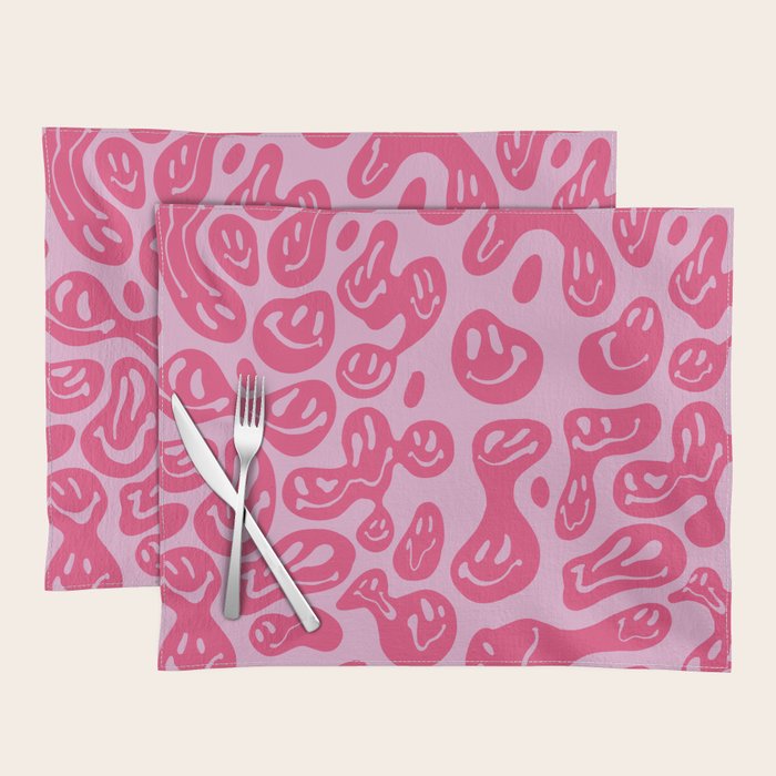 Pink Dripping Smiley Placemat Gallery Image 1