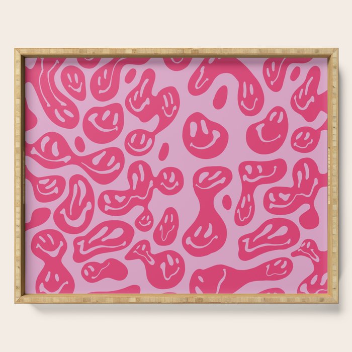 Pink Dripping Smiley Serving Tray Gallery Image 1