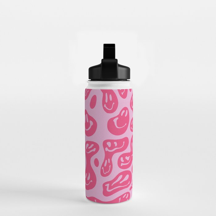 Pink Dripping Smiley Water Bottle Gallery Image 2
