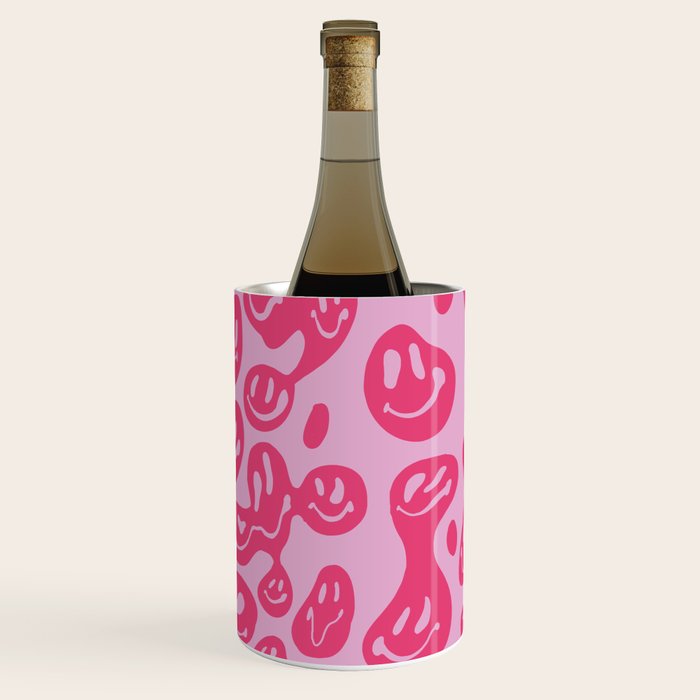 Pink Dripping Smiley Wine Chiller Gallery Image 1