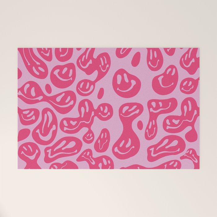 Pink Dripping Smiley Welcome Mat Gallery Image 1