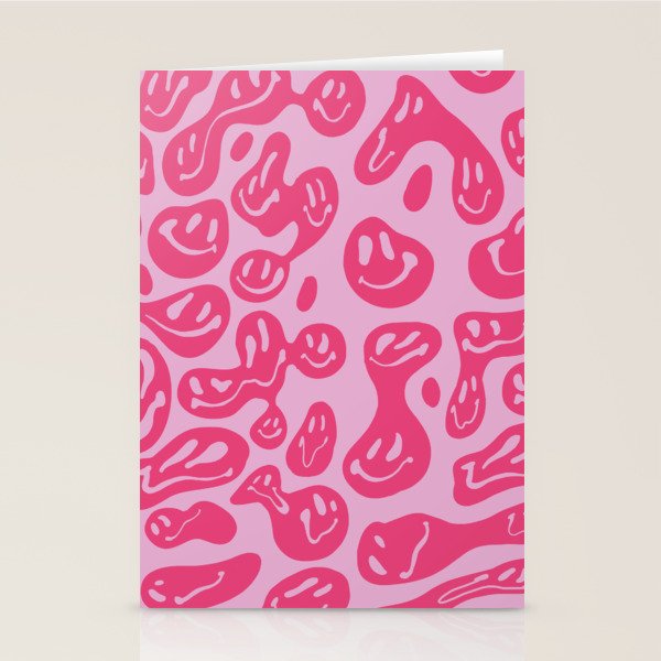 Pink Dripping Smiley Stationery Card Gallery Image 2