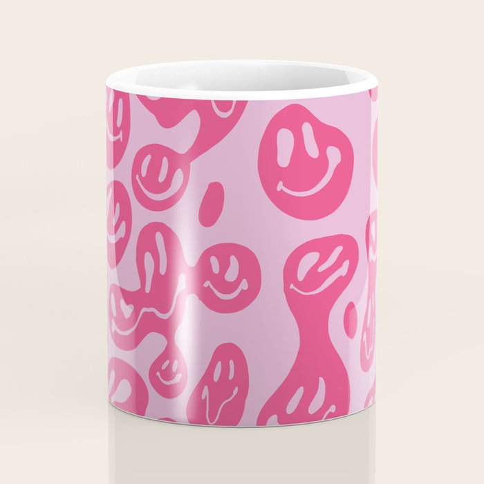 Pink Dripping Smiley Coffee Mug Gallery Image 4