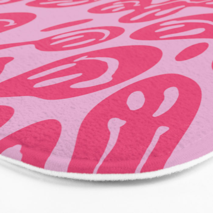 Pink Dripping Smiley Bath Mat Gallery Image 3