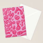 Pink Dripping Smiley Stationery Card Gallery Image 2
