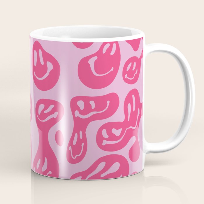Pink Dripping Smiley Coffee Mug Gallery Image 1
