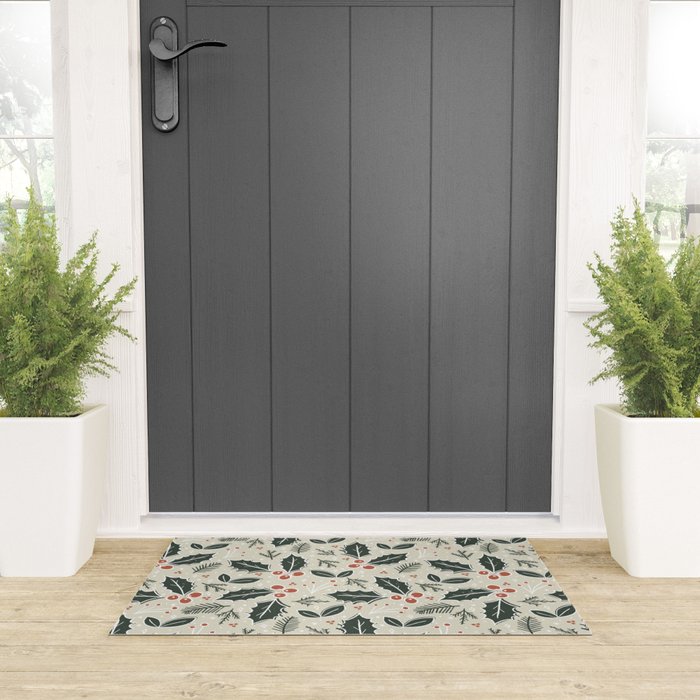 Holly Days . Neutral Welcome Mat Gallery Image 3