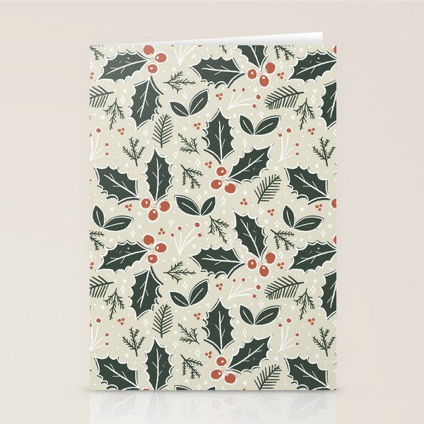 Holly Days . Neutral Stationery Card Gallery Image 1