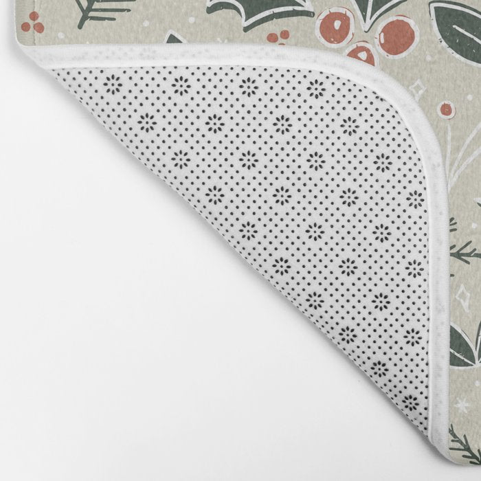 Holly Days . Neutral Bath Mat Gallery Image 2