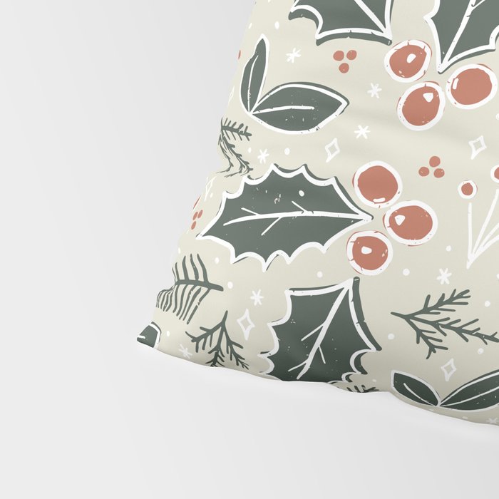 Holly Days . Neutral Pillow Sham Gallery Image 4