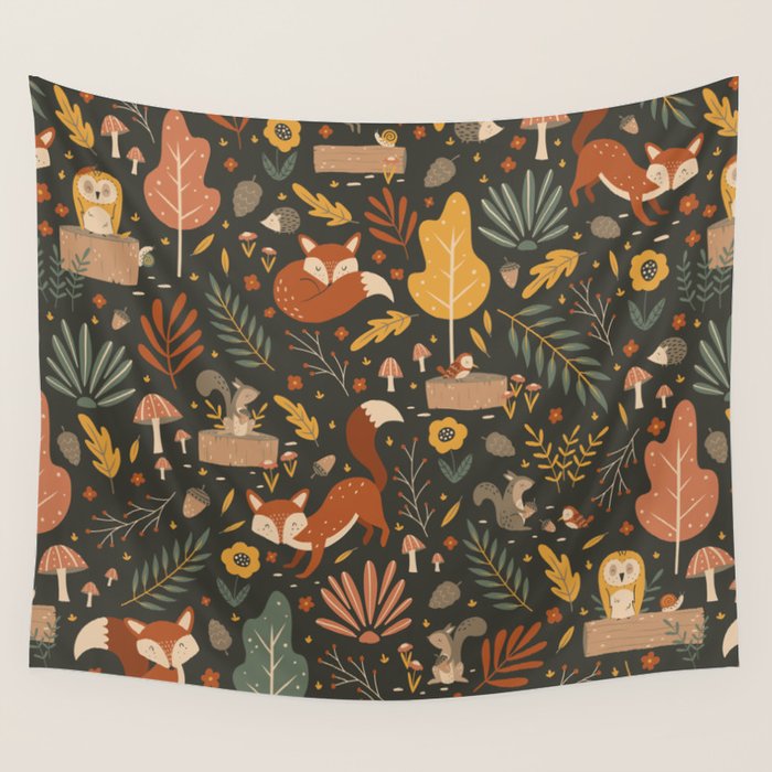 Woodland Critters Wall Tapestry Gallery Image 4