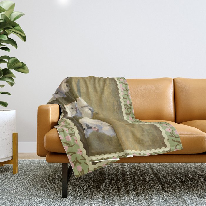 Three Dogs Running Throw Blanket Gallery Image 1